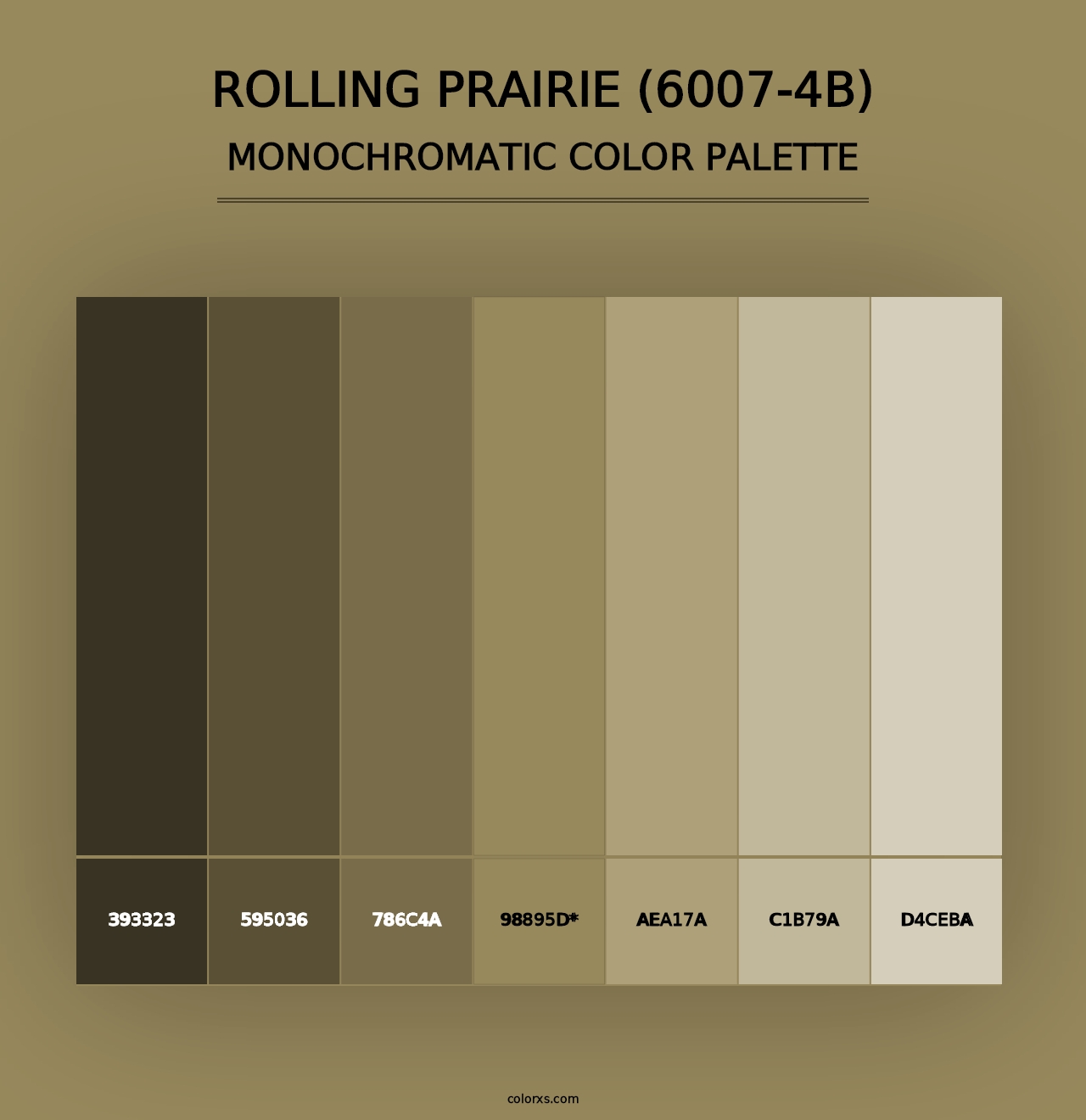 Rolling Prairie (6007-4B) - Monochromatic Color Palette