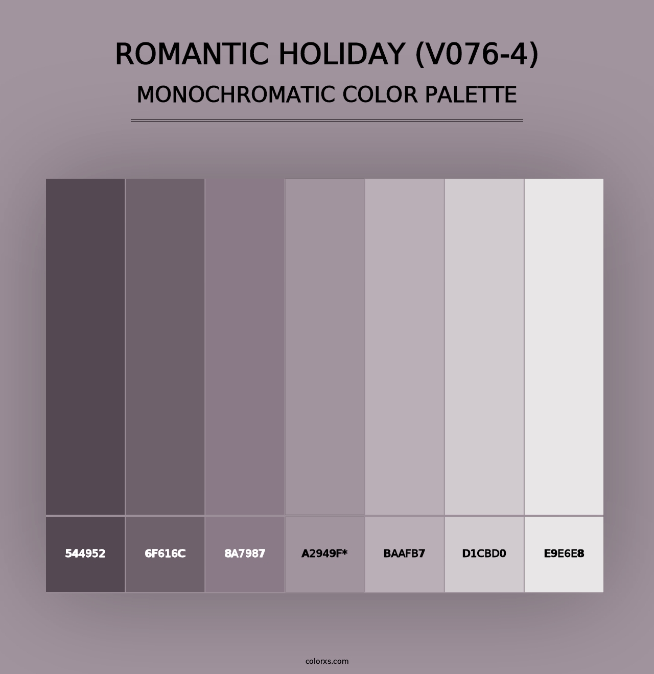 Romantic Holiday (V076-4) - Monochromatic Color Palette