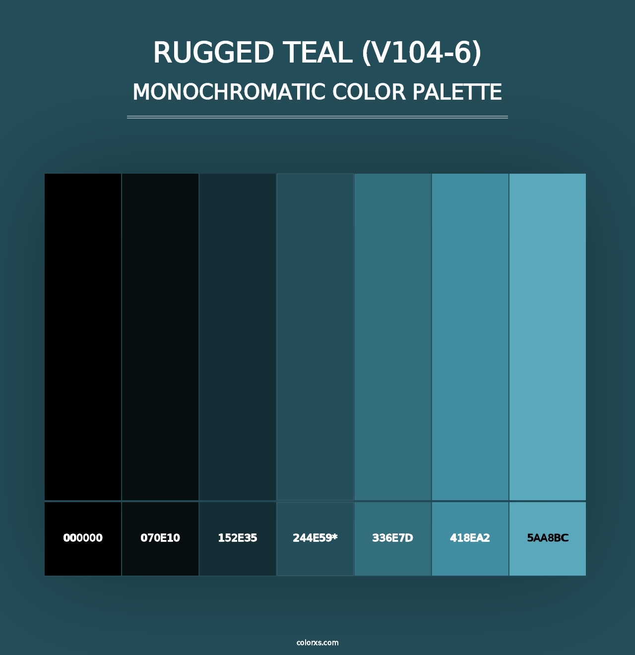 Rugged Teal (V104-6) - Monochromatic Color Palette