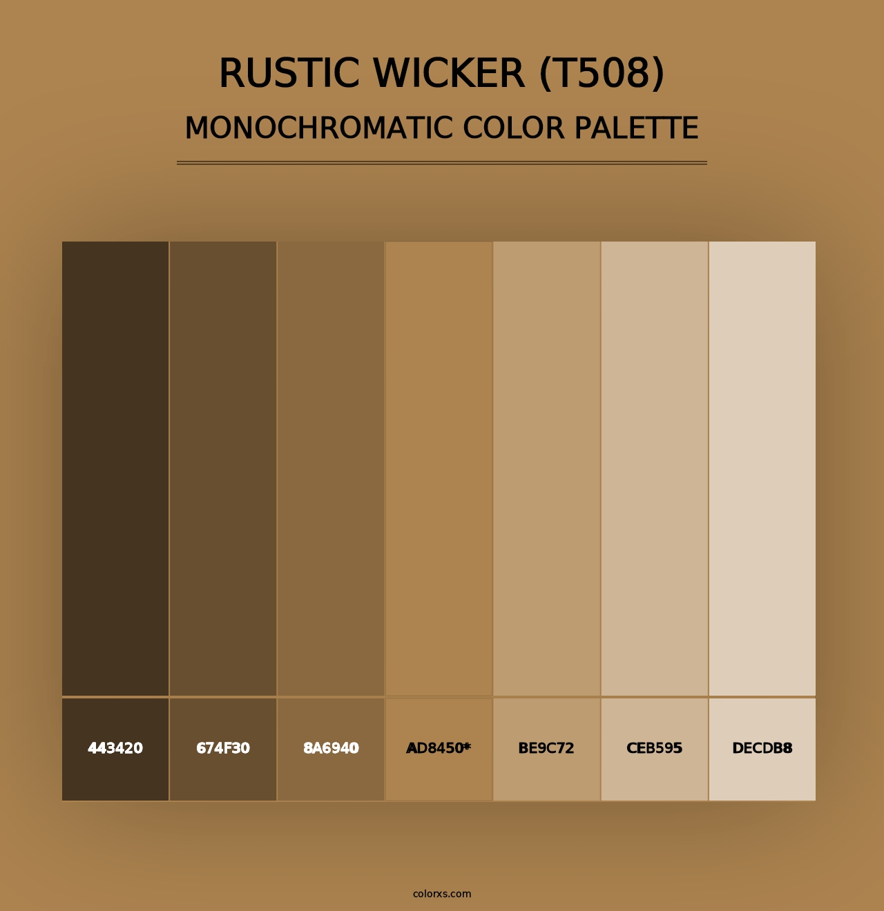 Rustic Wicker (T508) - Monochromatic Color Palette