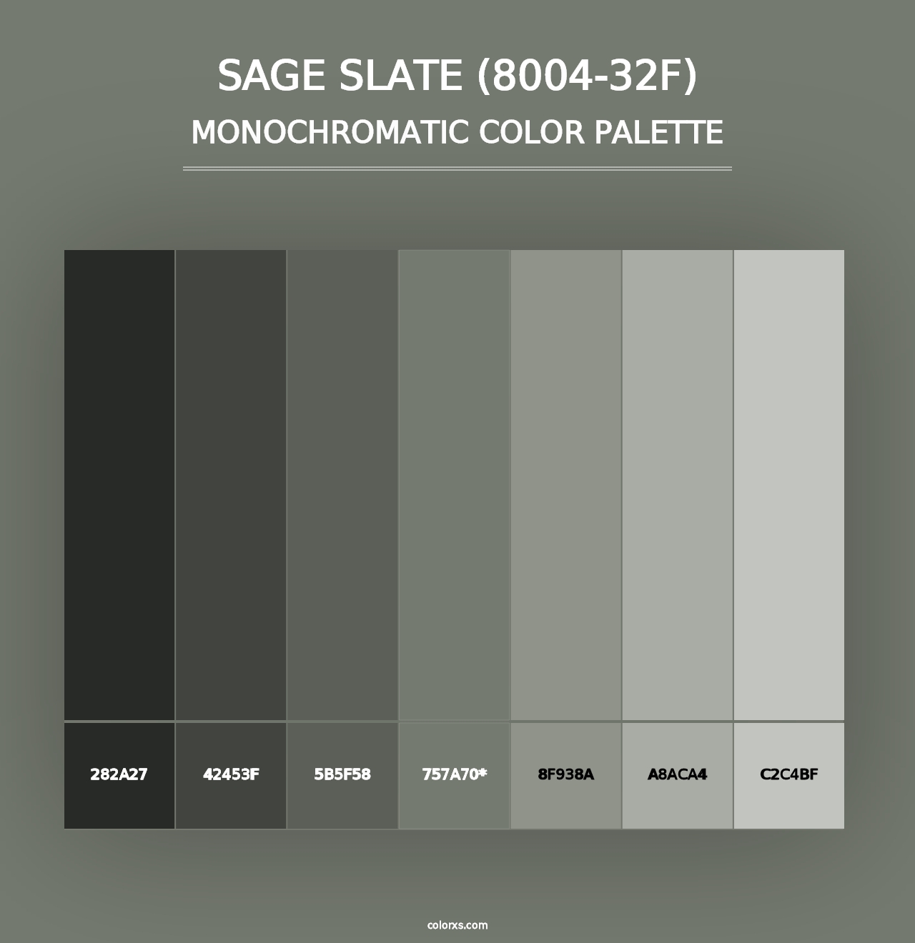 Sage Slate (8004-32F) - Monochromatic Color Palette