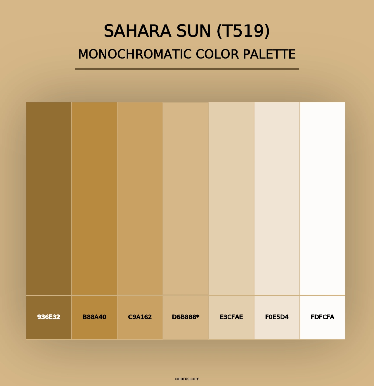 Sahara Sun (T519) - Monochromatic Color Palette