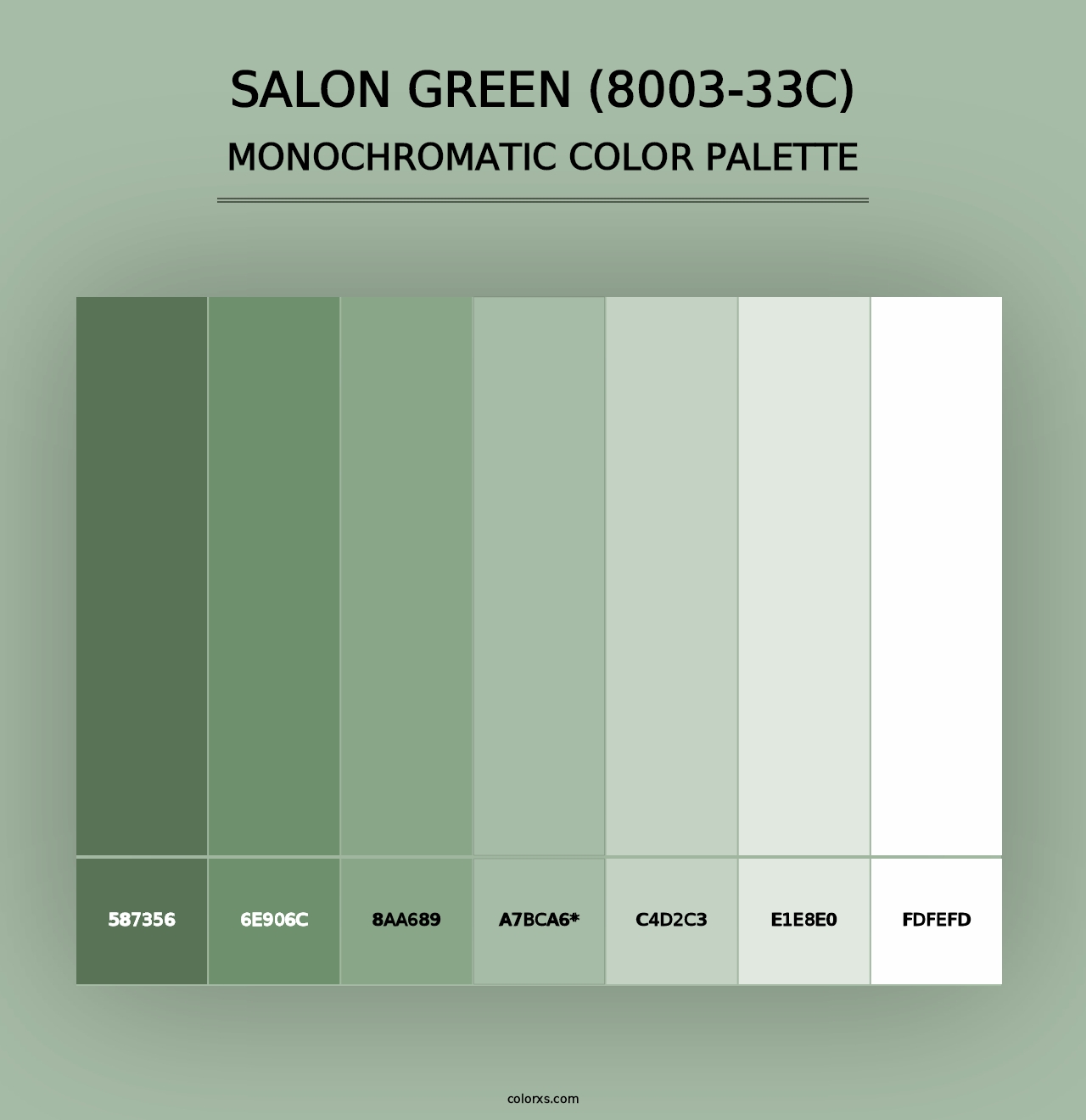 Salon Green (8003-33C) - Monochromatic Color Palette