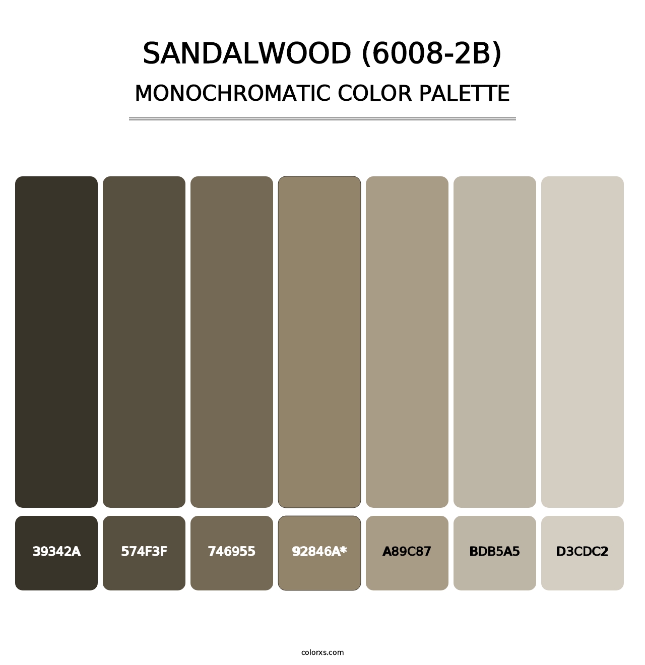 Sandalwood (6008-2B) - Monochromatic Color Palette