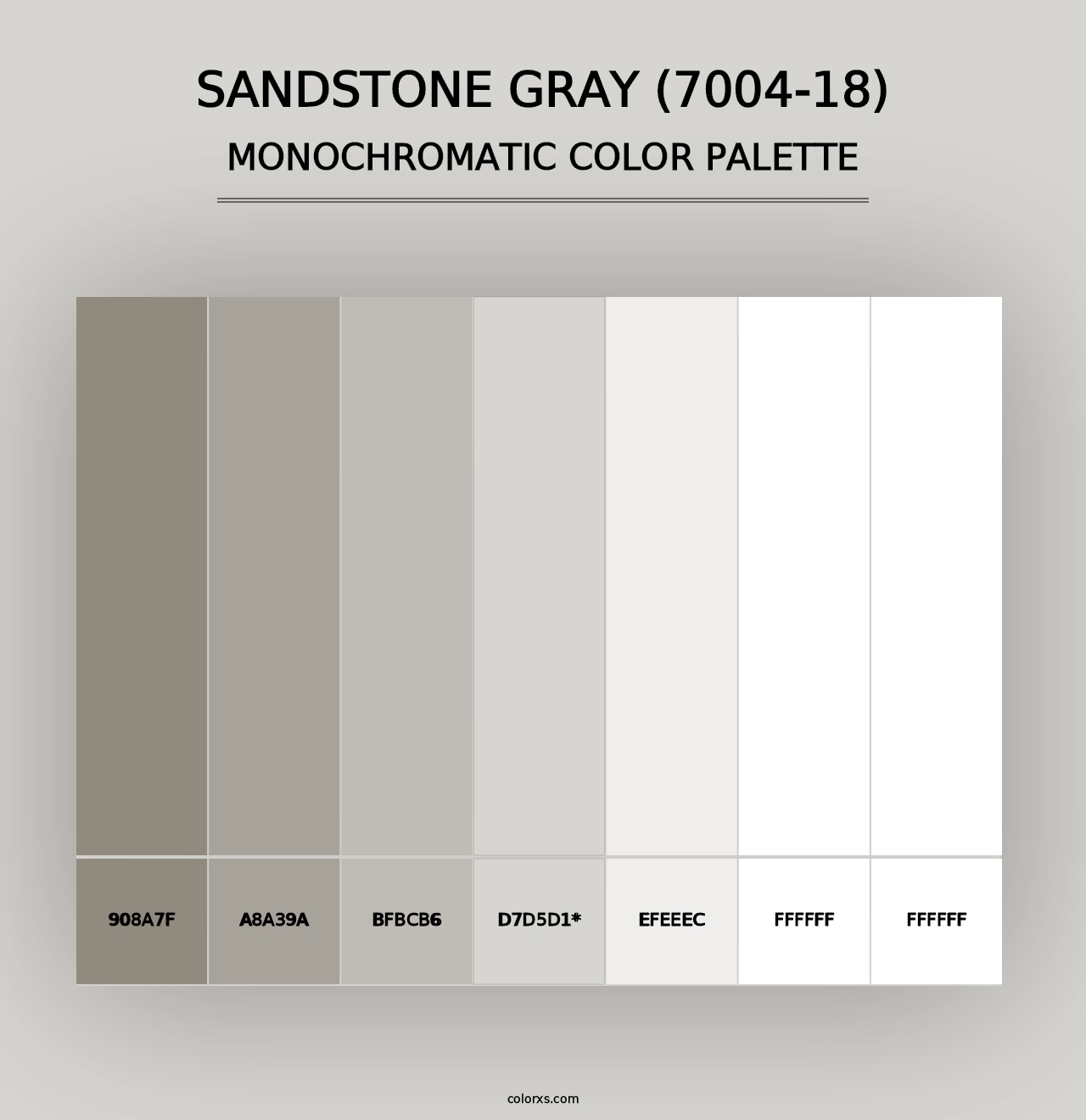 Sandstone Gray (7004-18) - Monochromatic Color Palette