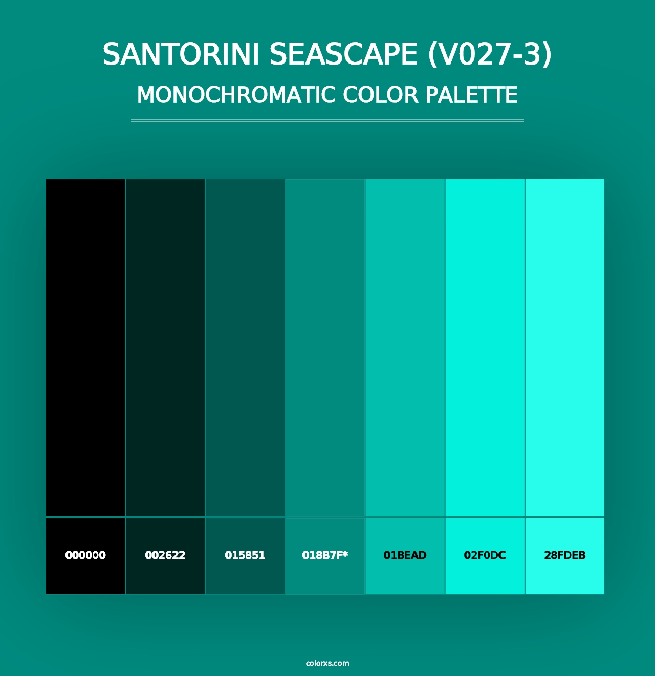 Santorini Seascape (V027-3) - Monochromatic Color Palette