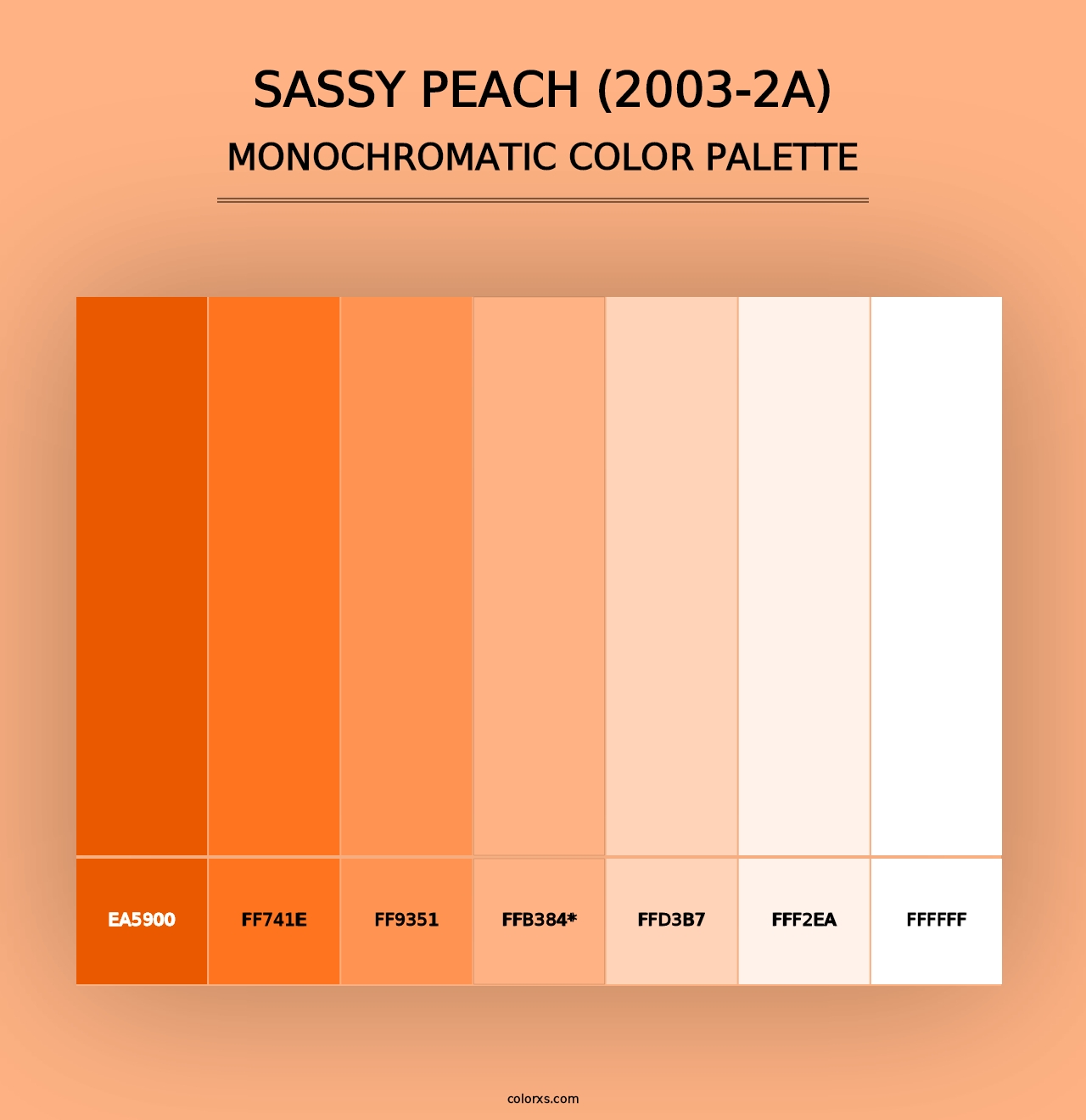 Sassy Peach (2003-2A) - Monochromatic Color Palette