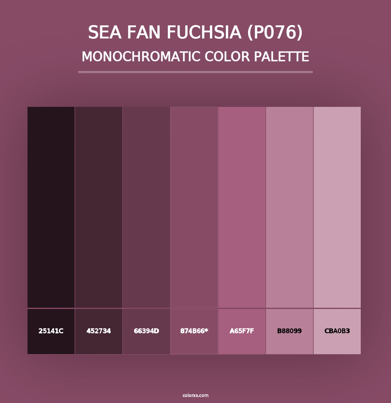 Sea Fan Fuchsia (P076) - Monochromatic Color Palette