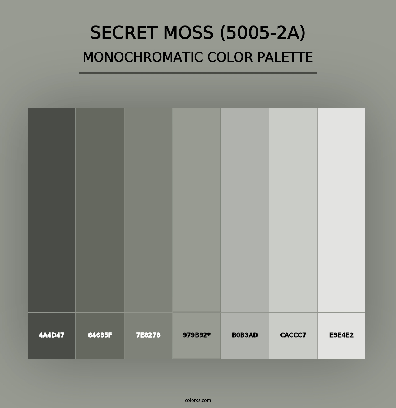 Secret Moss (5005-2A) - Monochromatic Color Palette