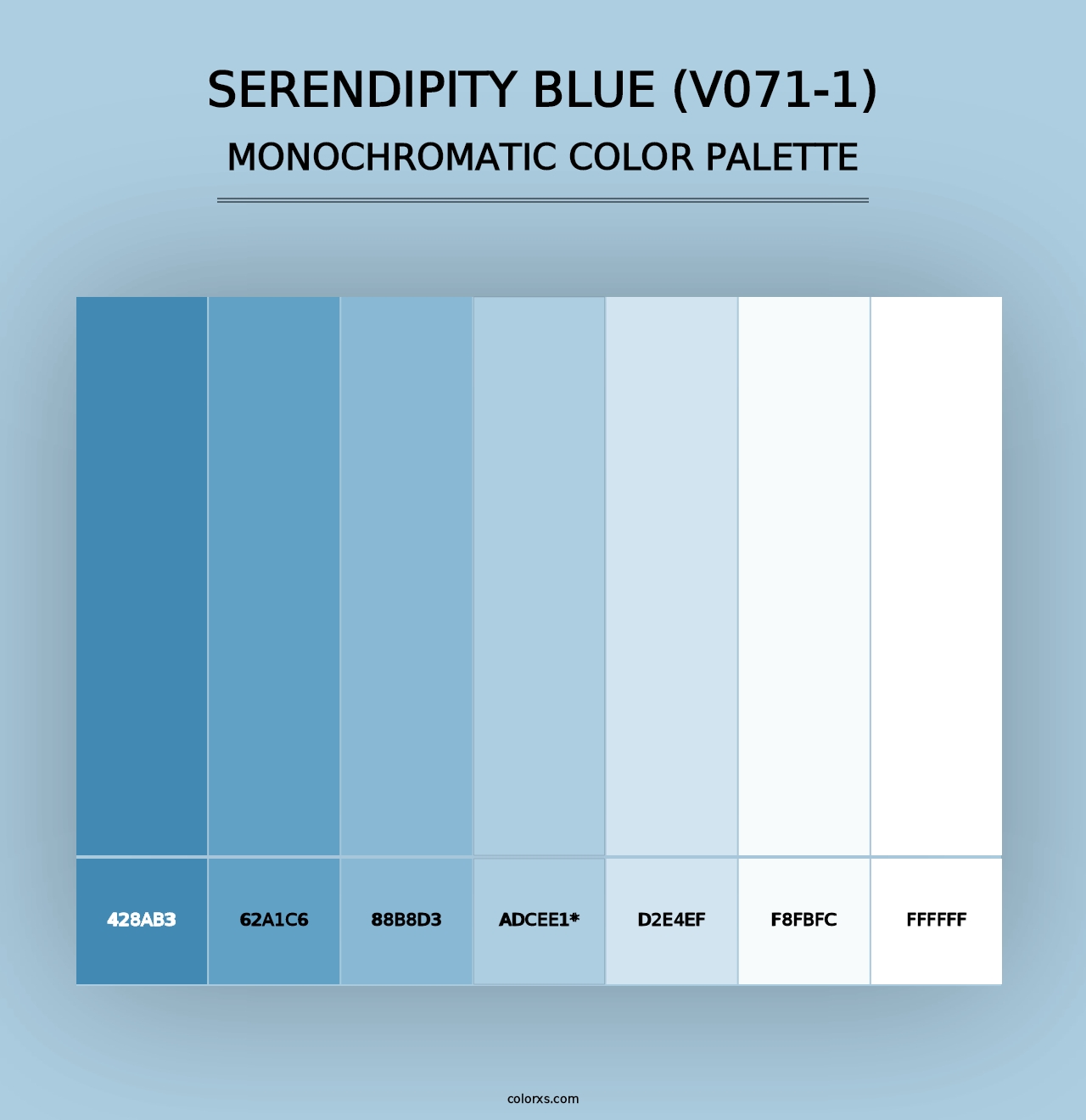 Serendipity Blue (V071-1) - Monochromatic Color Palette