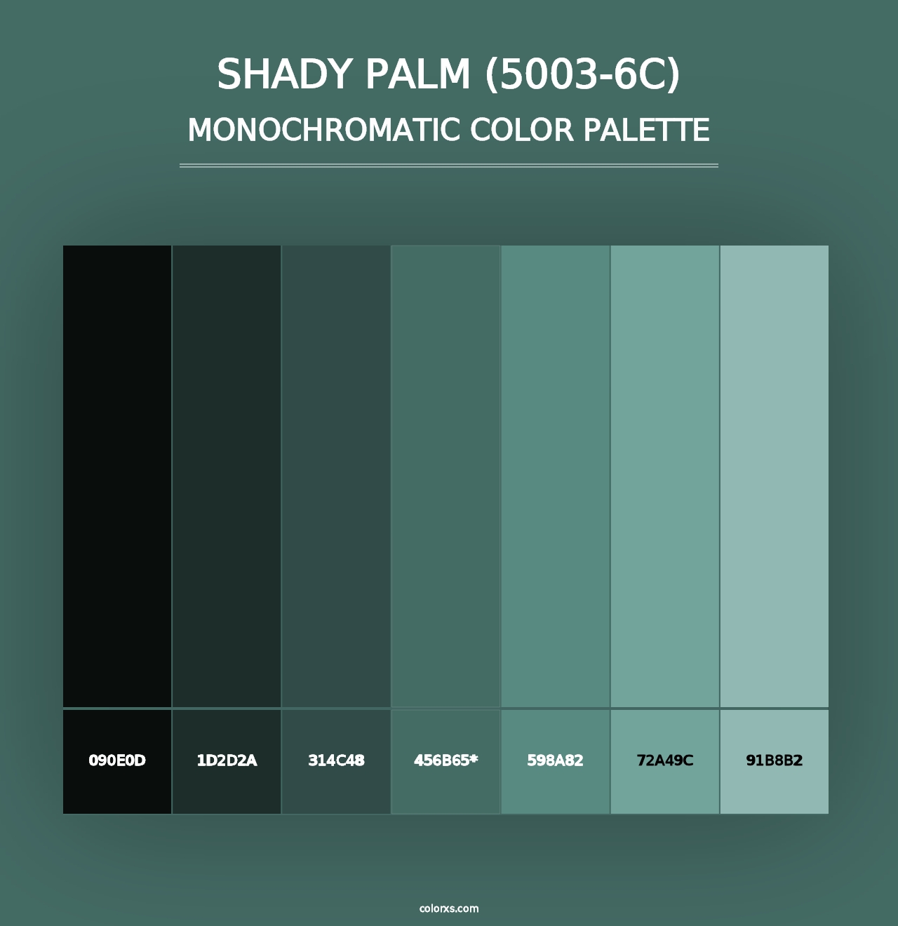 Shady Palm (5003-6C) - Monochromatic Color Palette