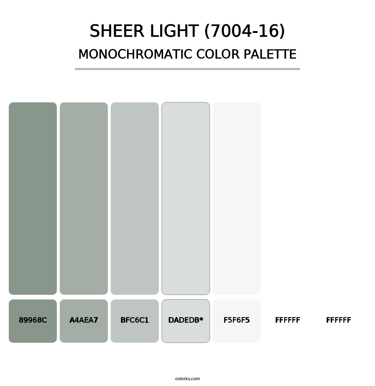 Sheer Light (7004-16) - Monochromatic Color Palette