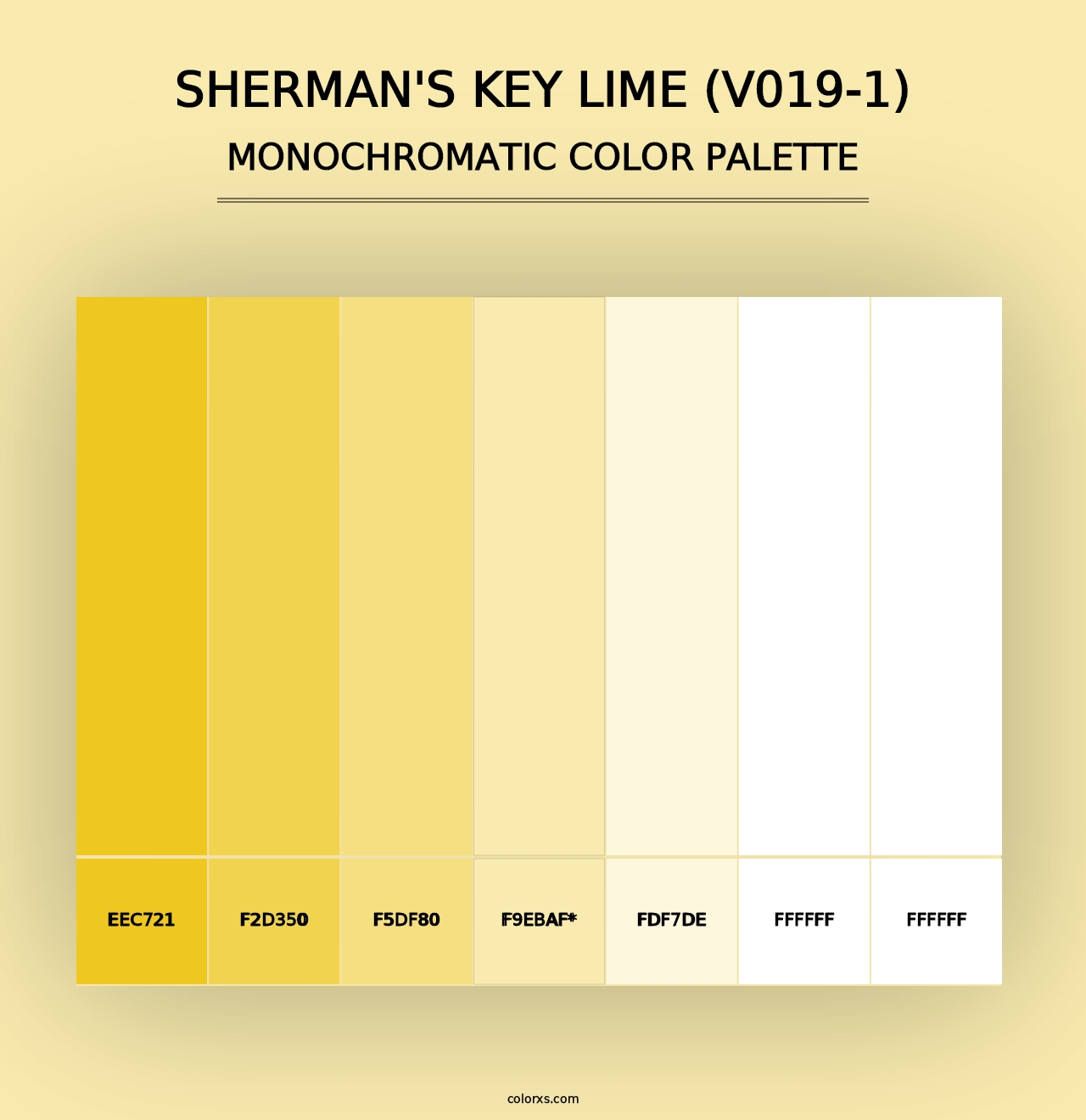 Sherman's Key Lime (V019-1) - Monochromatic Color Palette