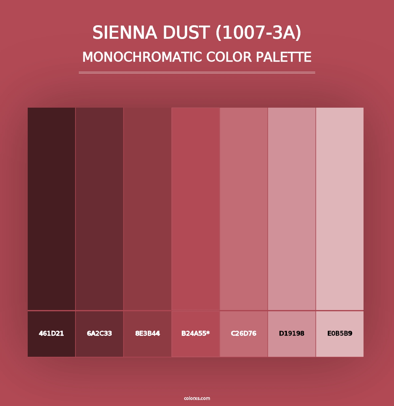 Sienna Dust (1007-3A) - Monochromatic Color Palette