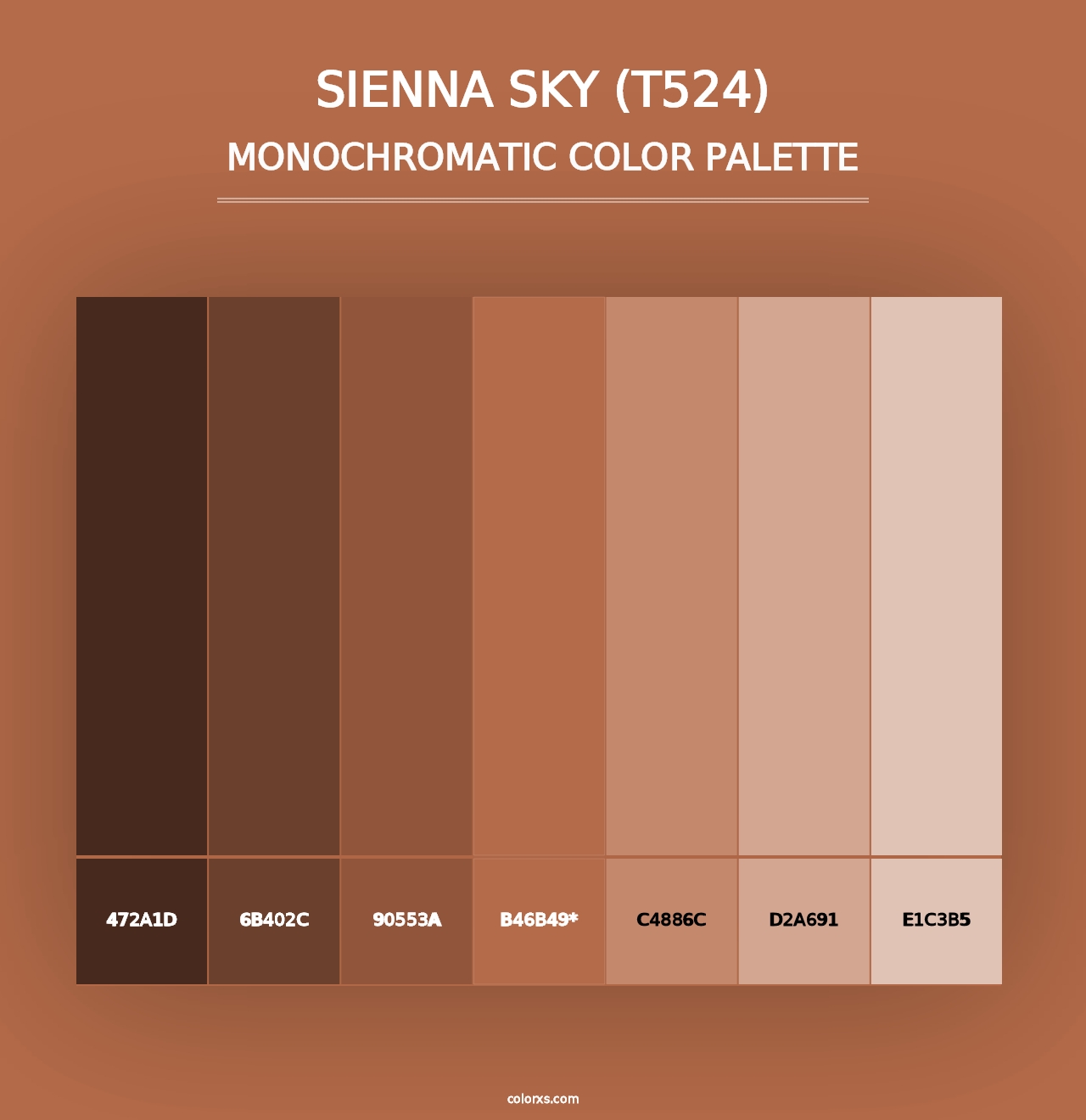 Sienna Sky (T524) - Monochromatic Color Palette