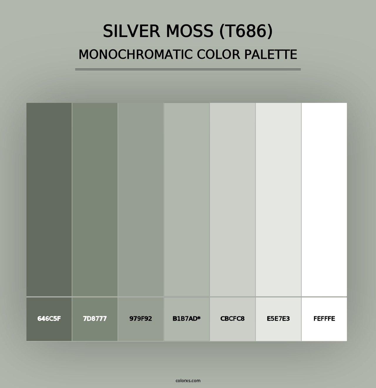 Silver Moss (T686) - Monochromatic Color Palette