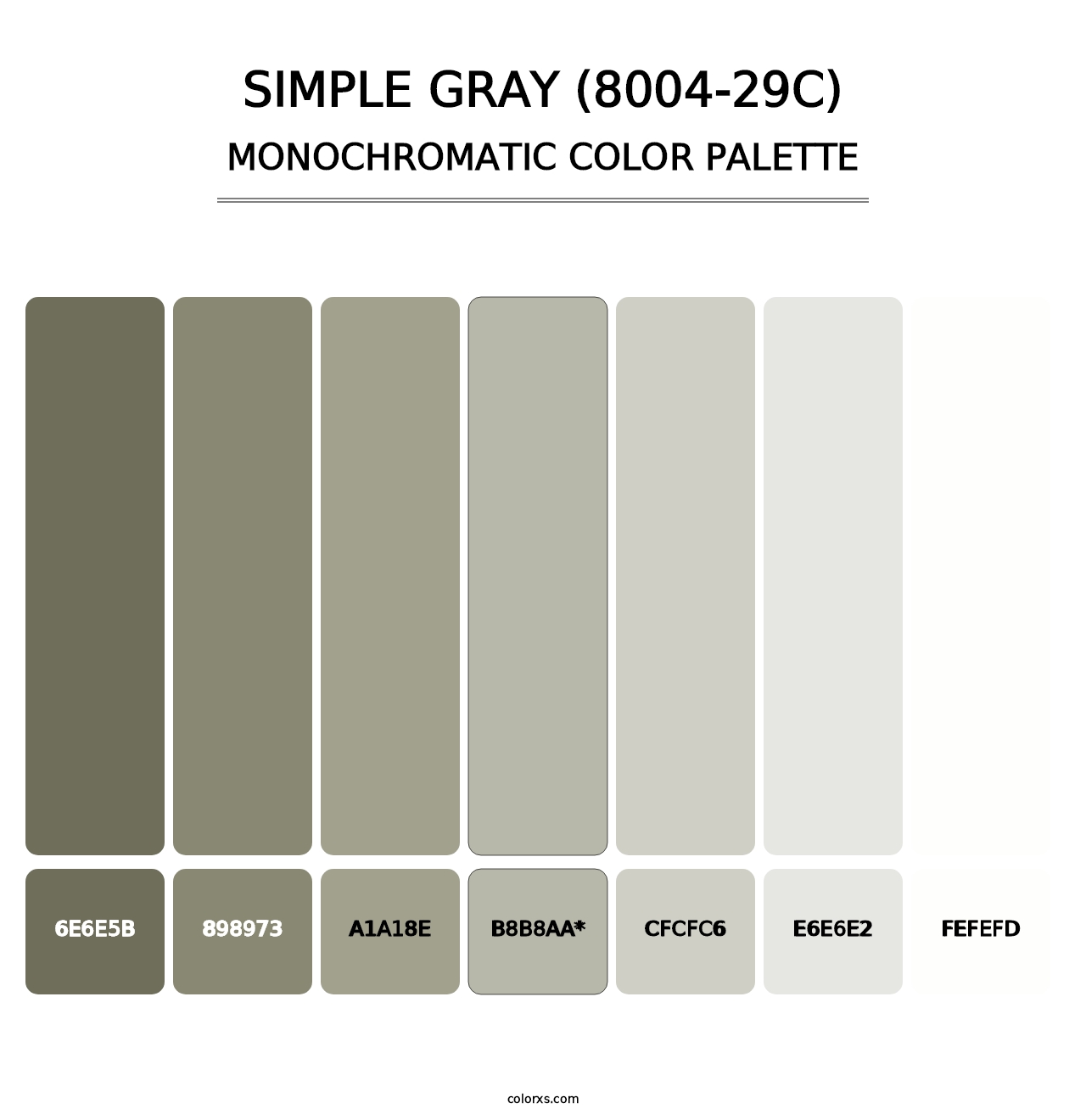 Simple Gray (8004-29C) - Monochromatic Color Palette