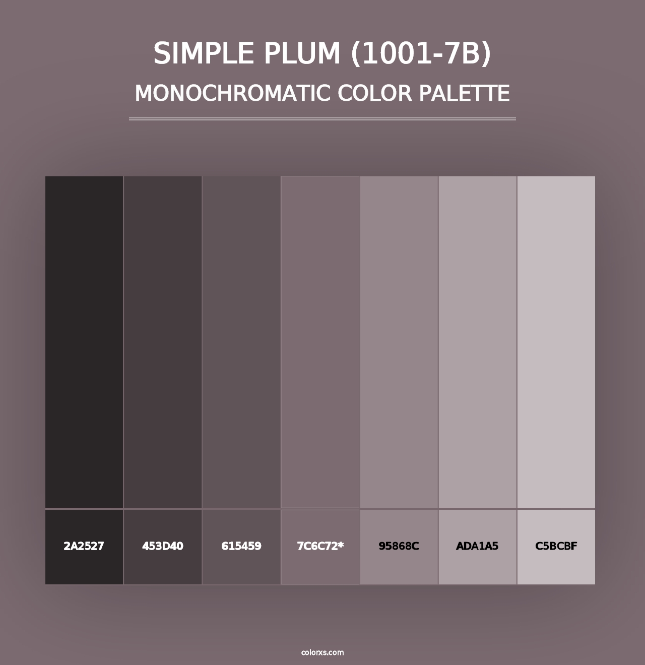 Simple Plum (1001-7B) - Monochromatic Color Palette