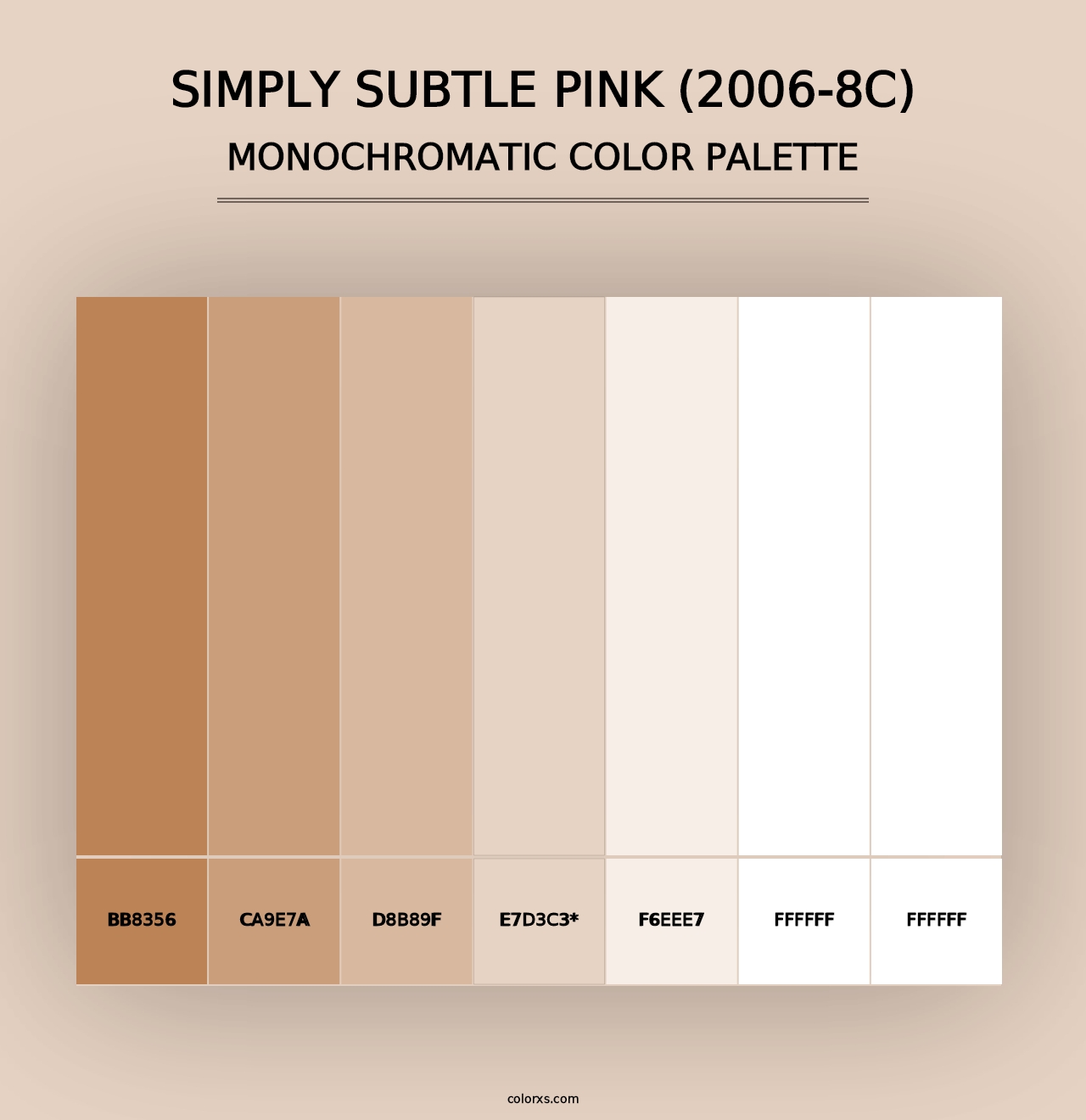 Simply Subtle Pink (2006-8C) - Monochromatic Color Palette