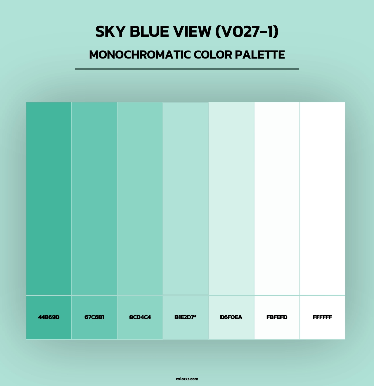 Sky Blue View (V027-1) - Monochromatic Color Palette