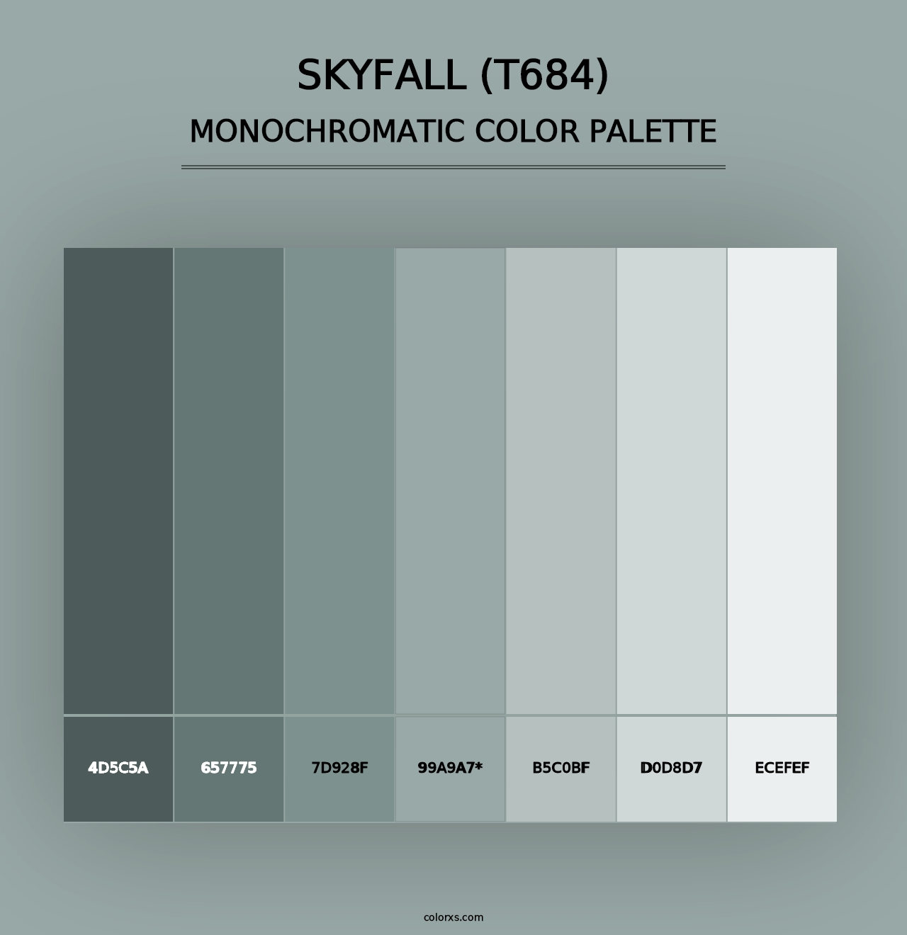 Skyfall (T684) - Monochromatic Color Palette