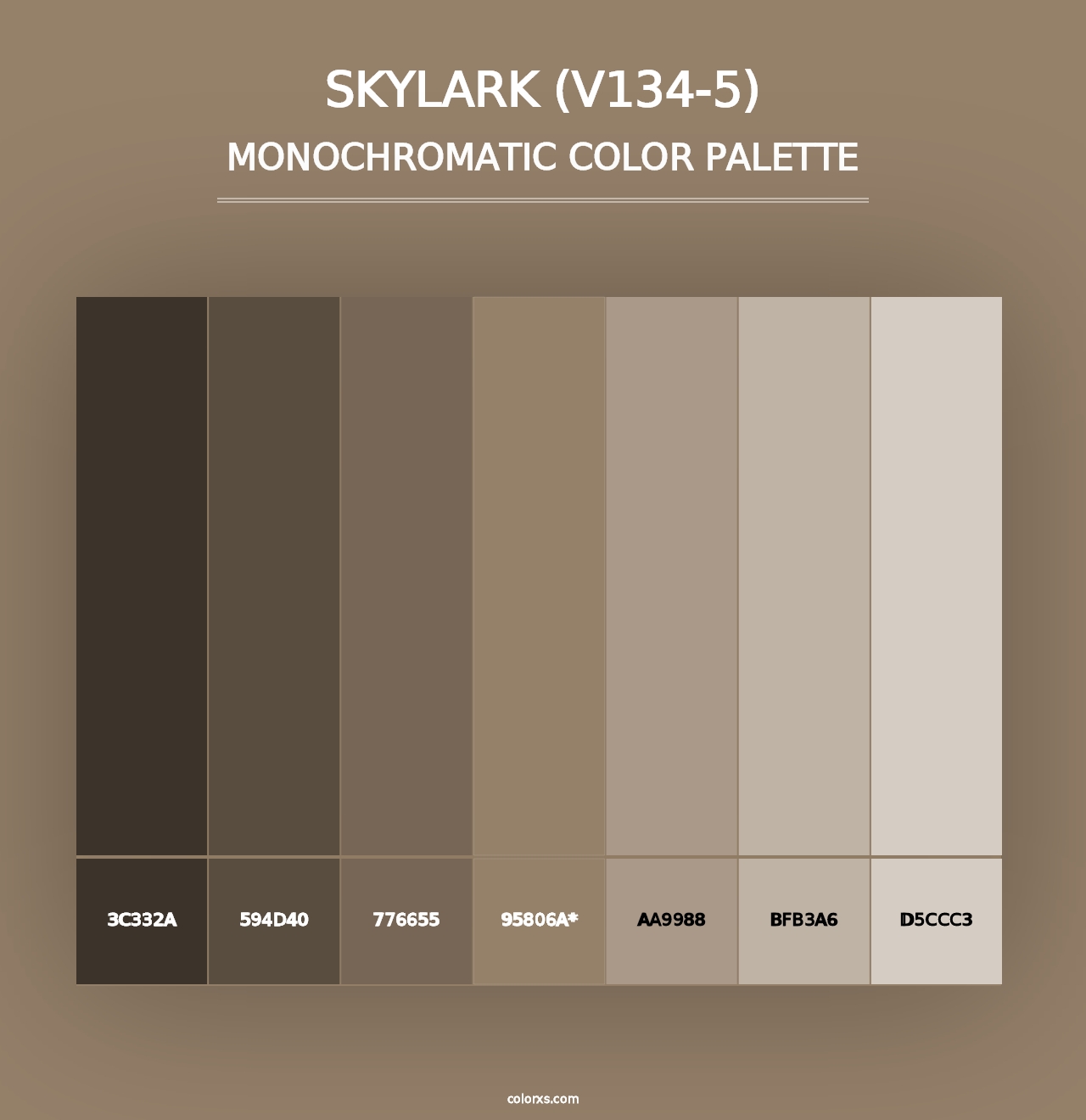 Skylark (V134-5) - Monochromatic Color Palette