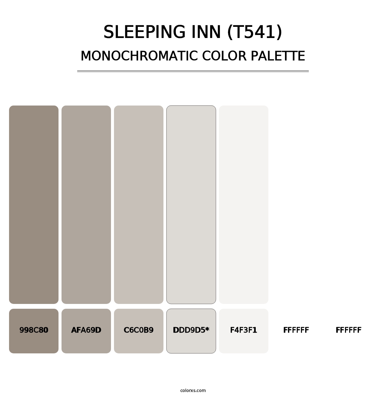 Sleeping Inn (T541) - Monochromatic Color Palette