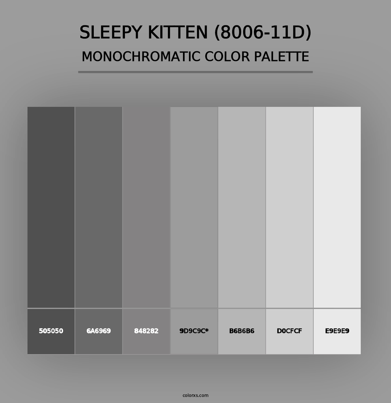 Sleepy Kitten (8006-11D) - Monochromatic Color Palette