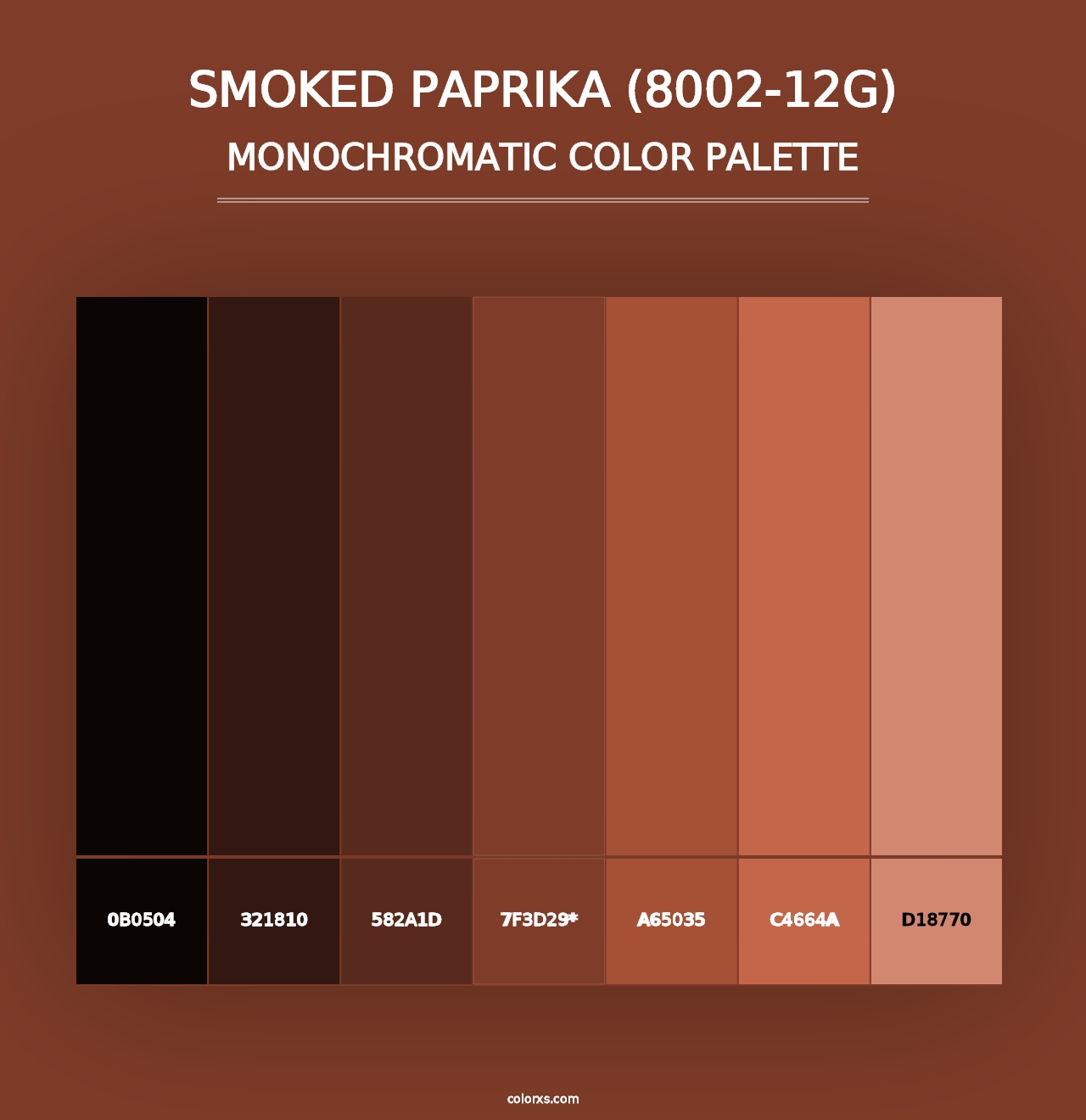 Smoked Paprika (8002-12G) - Monochromatic Color Palette