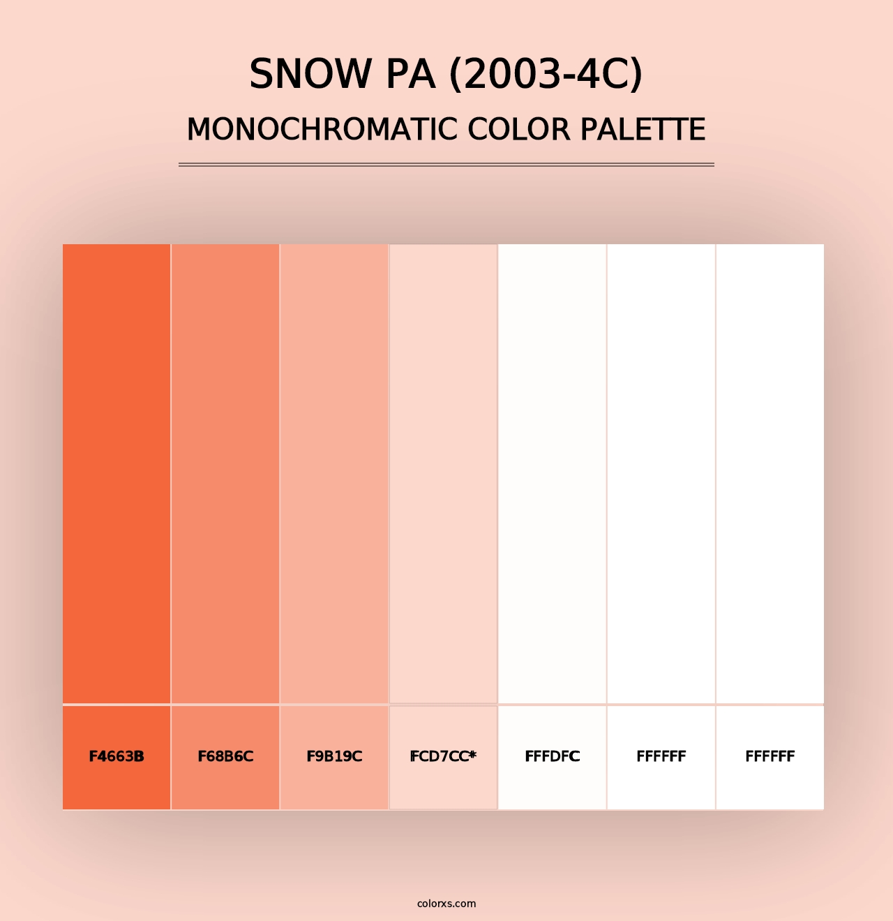 Snow Pa (2003-4C) - Monochromatic Color Palette