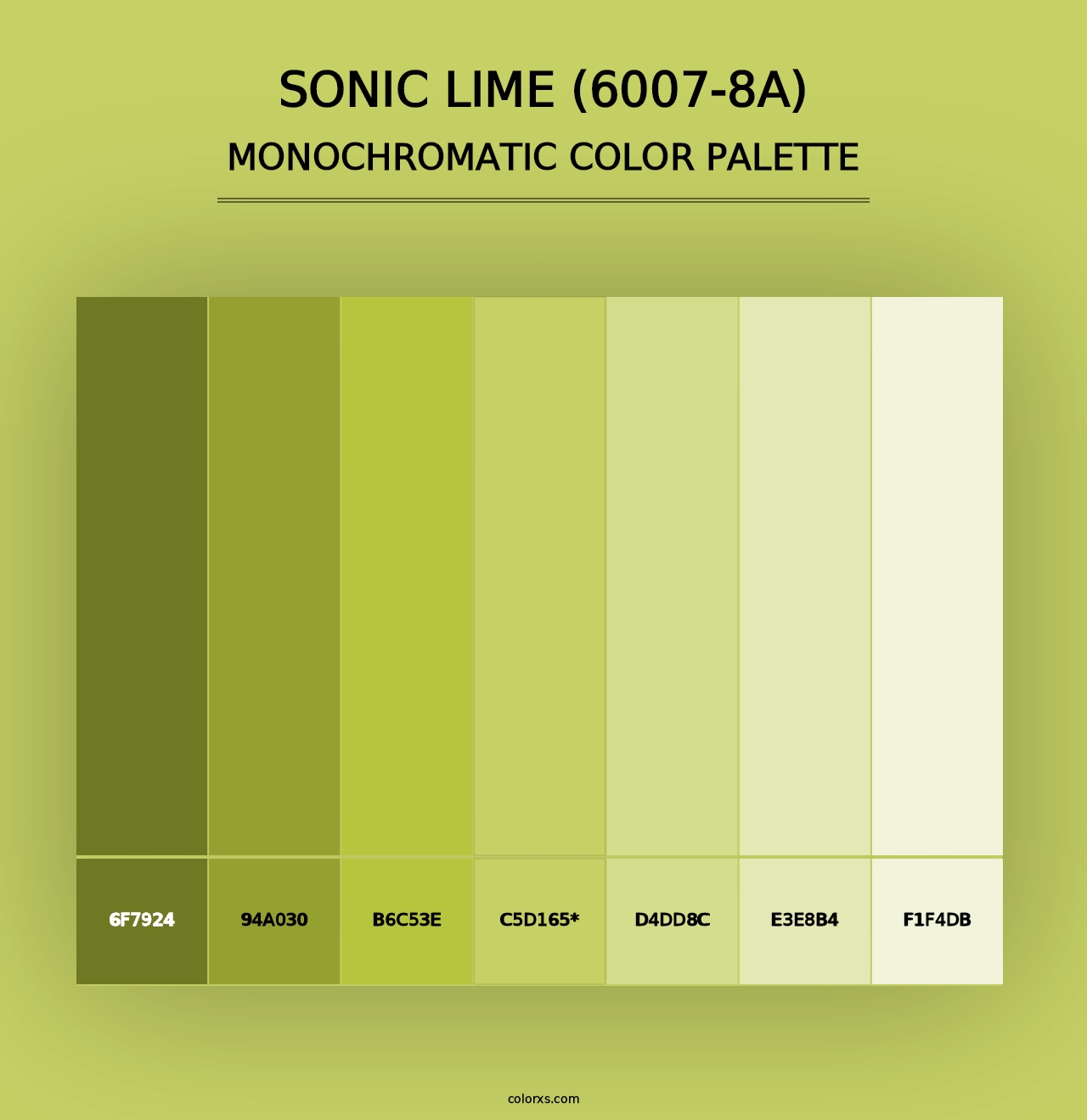 Sonic Lime (6007-8A) - Monochromatic Color Palette