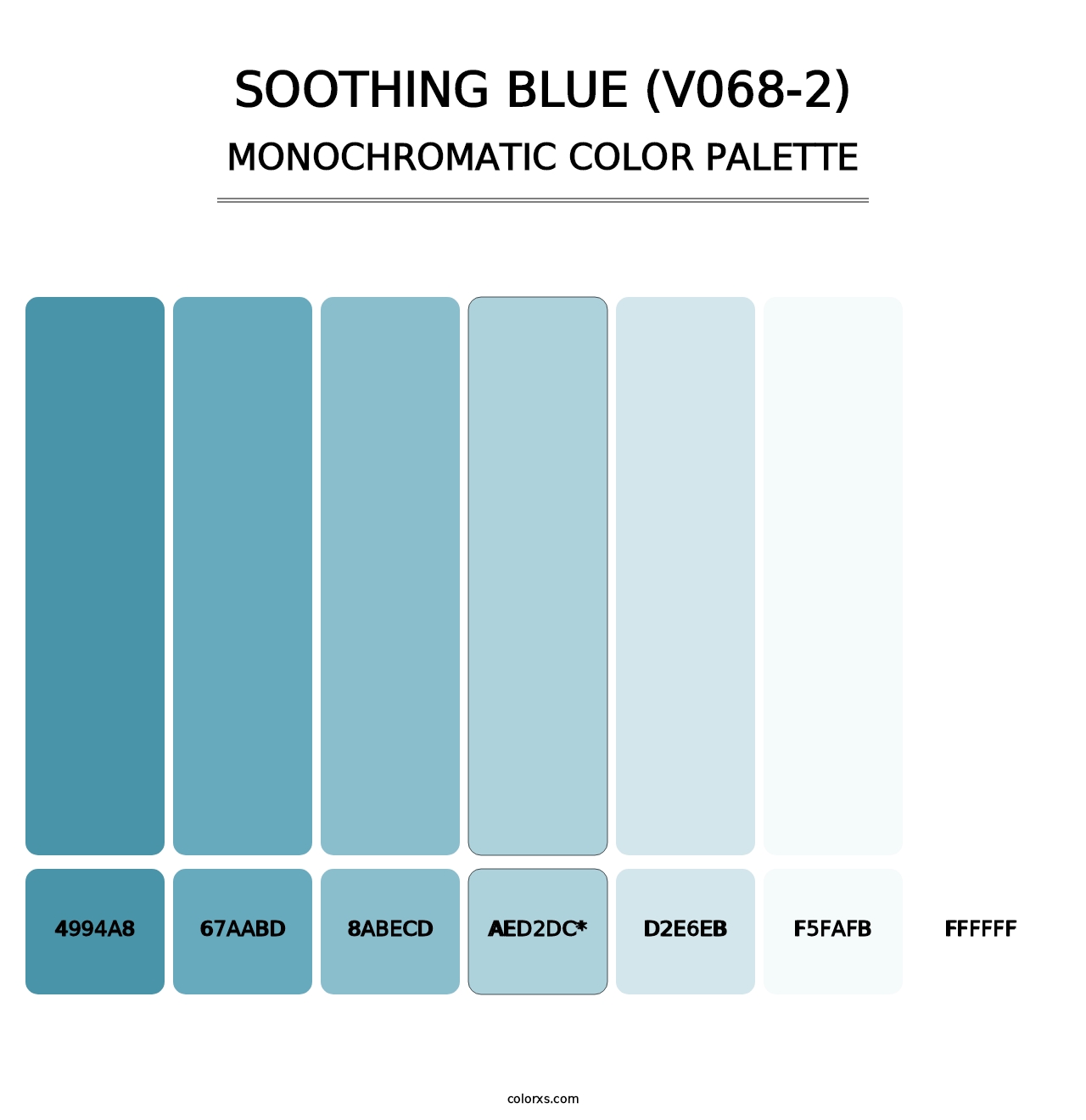 Soothing Blue (V068-2) - Monochromatic Color Palette