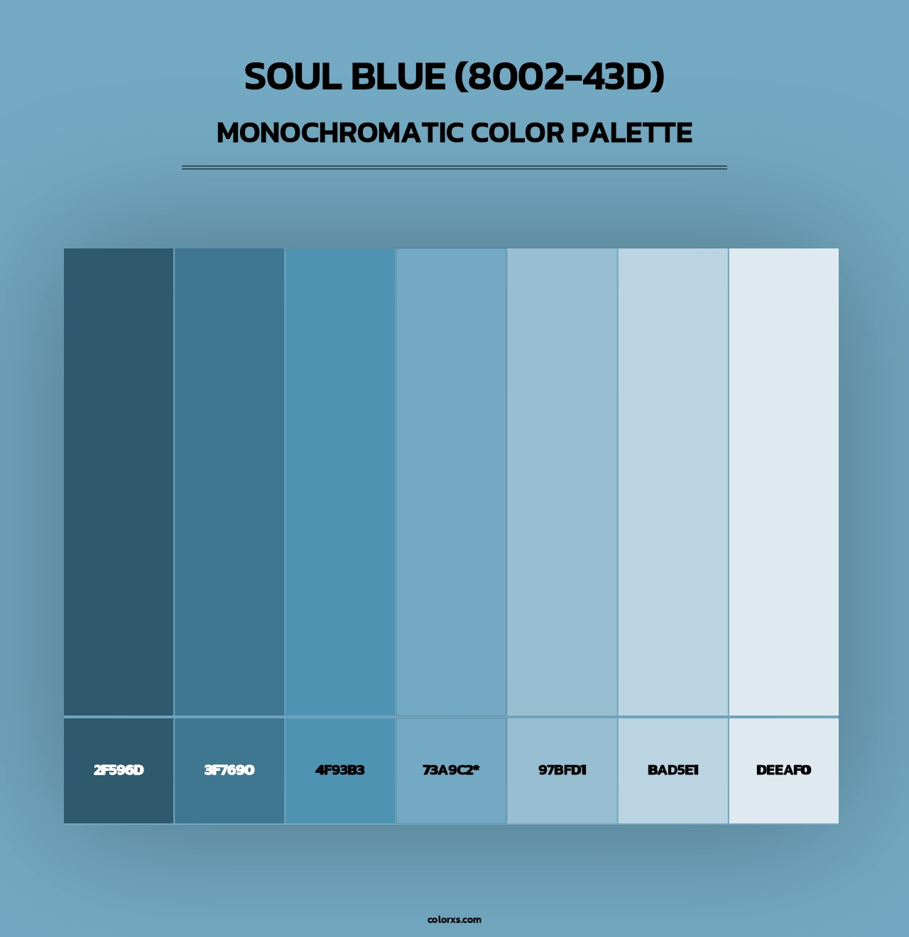 Soul Blue (8002-43D) - Monochromatic Color Palette