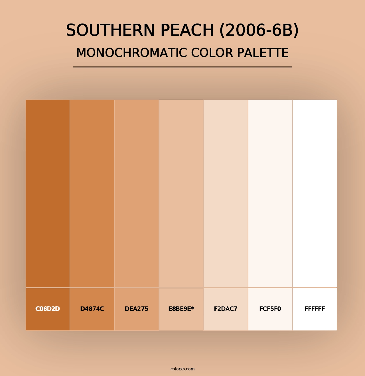 Southern Peach (2006-6B) - Monochromatic Color Palette