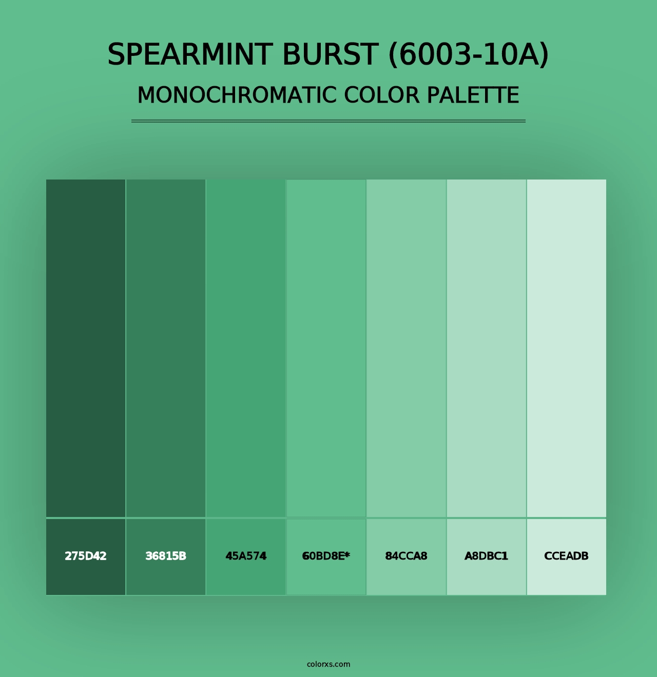 Spearmint Burst (6003-10A) - Monochromatic Color Palette