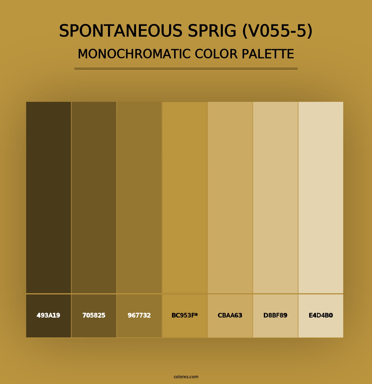 Spontaneous Sprig (V055-5) - Monochromatic Color Palette