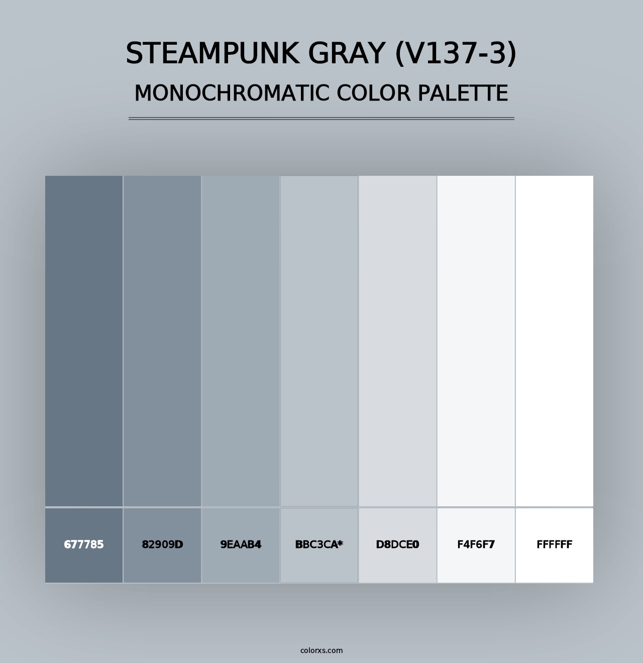 Steampunk Gray (V137-3) - Monochromatic Color Palette