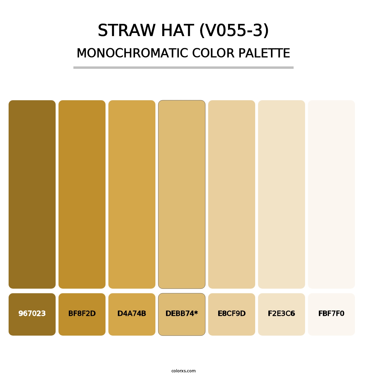 Straw Hat (V055-3) - Monochromatic Color Palette