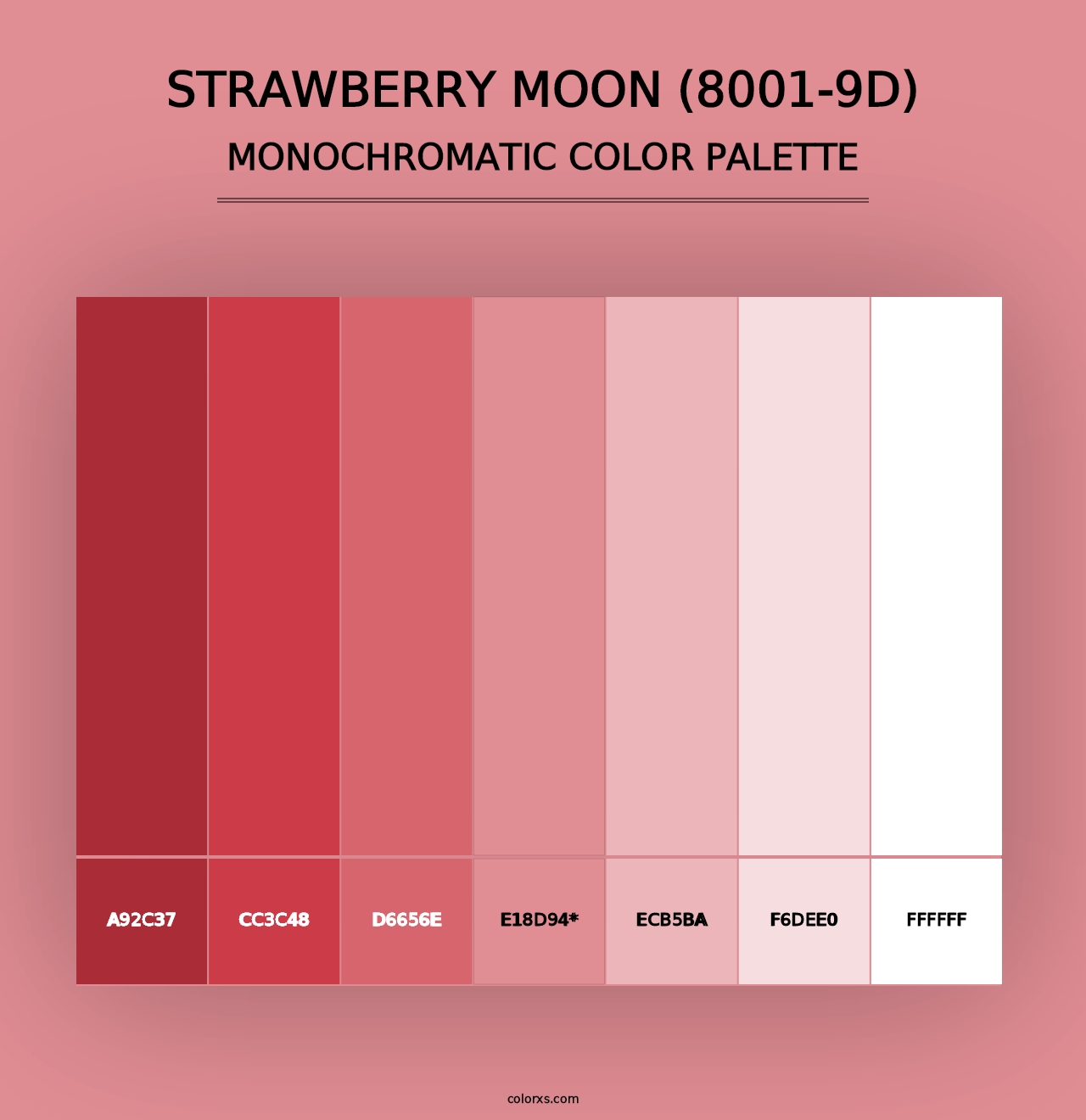 Strawberry Moon (8001-9D) - Monochromatic Color Palette