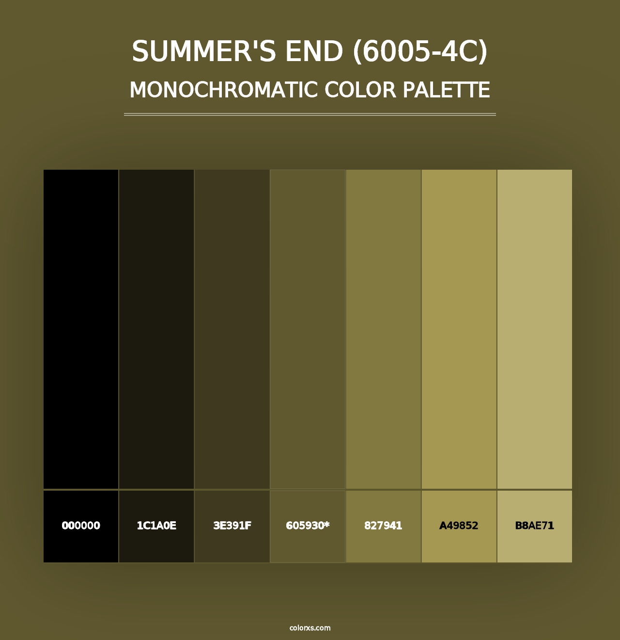 Summer's End (6005-4C) - Monochromatic Color Palette