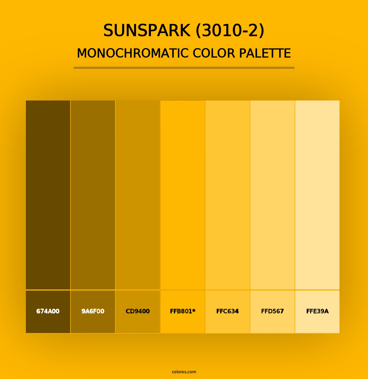 Sunspark (3010-2) - Monochromatic Color Palette