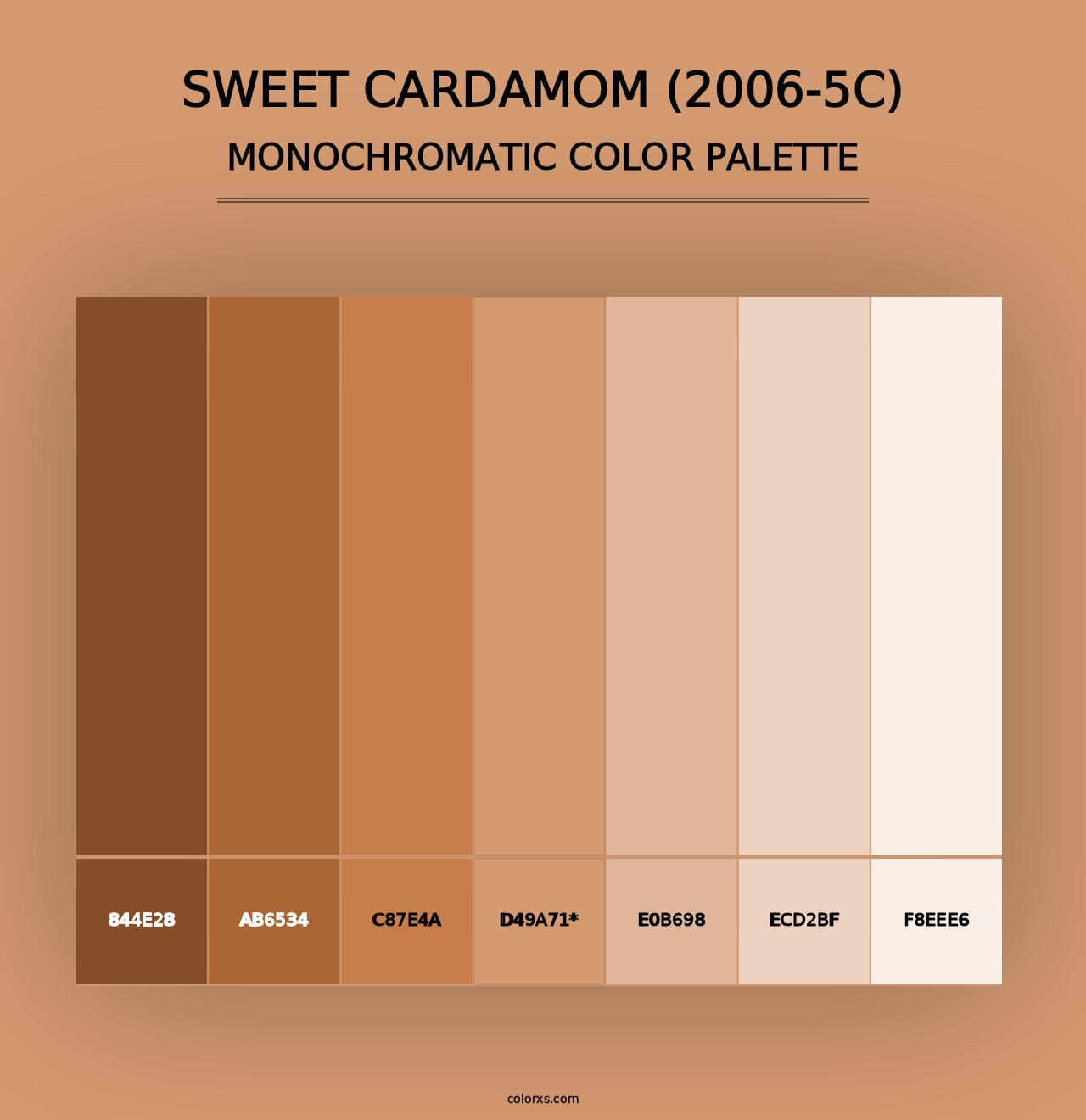 Sweet Cardamom (2006-5C) - Monochromatic Color Palette