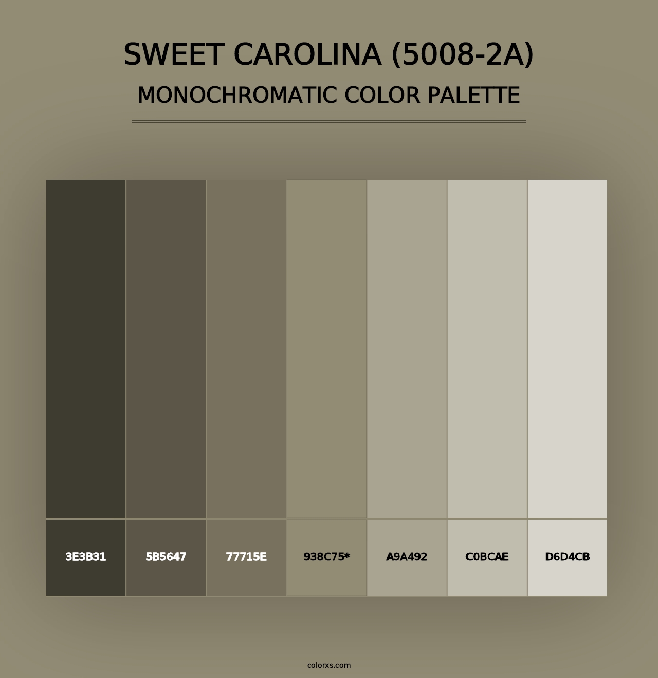 Sweet Carolina (5008-2A) - Monochromatic Color Palette