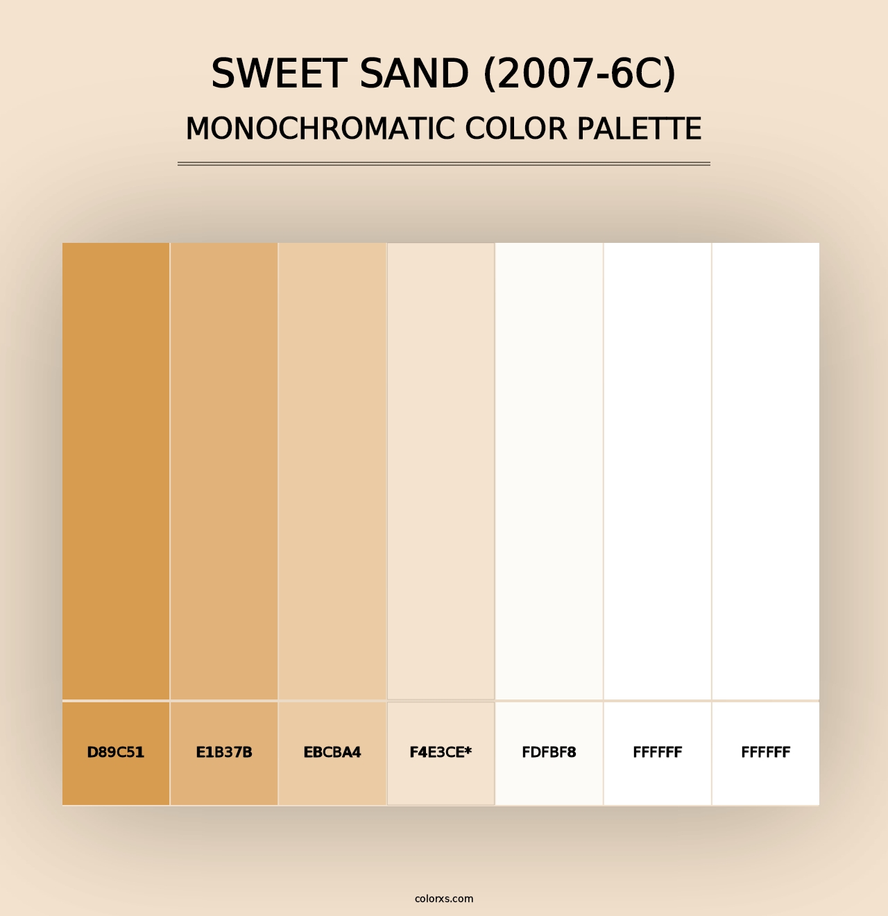 Sweet Sand (2007-6C) - Monochromatic Color Palette