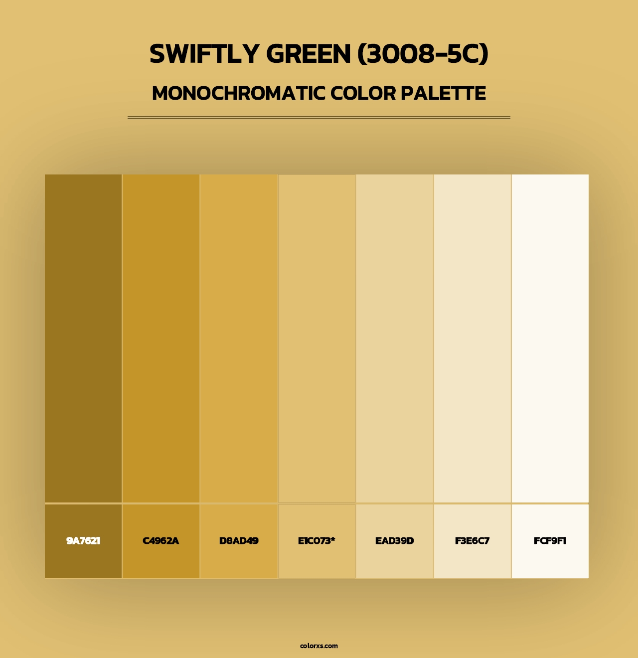 Swiftly Green (3008-5C) - Monochromatic Color Palette