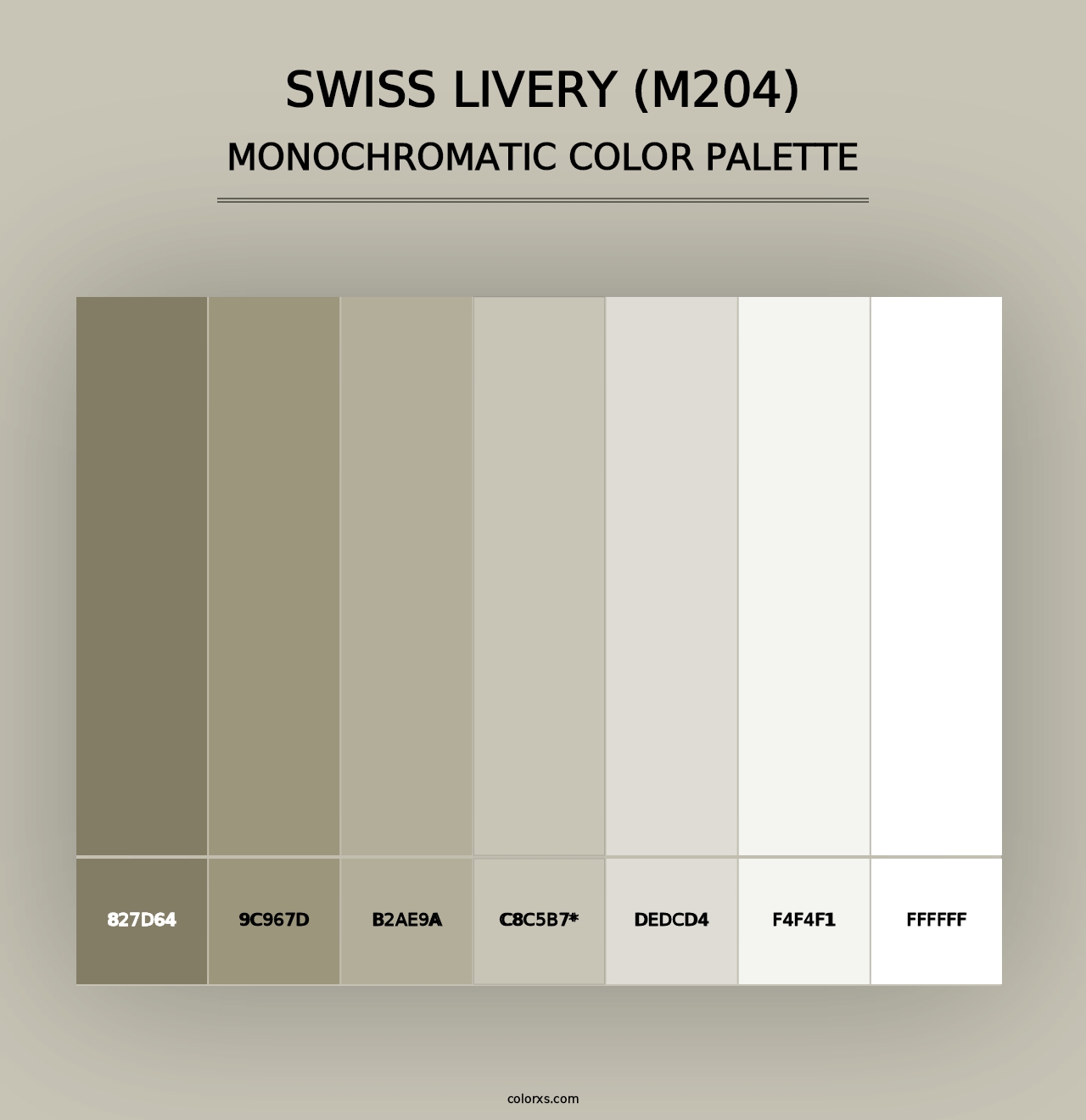 Swiss Livery (M204) - Monochromatic Color Palette