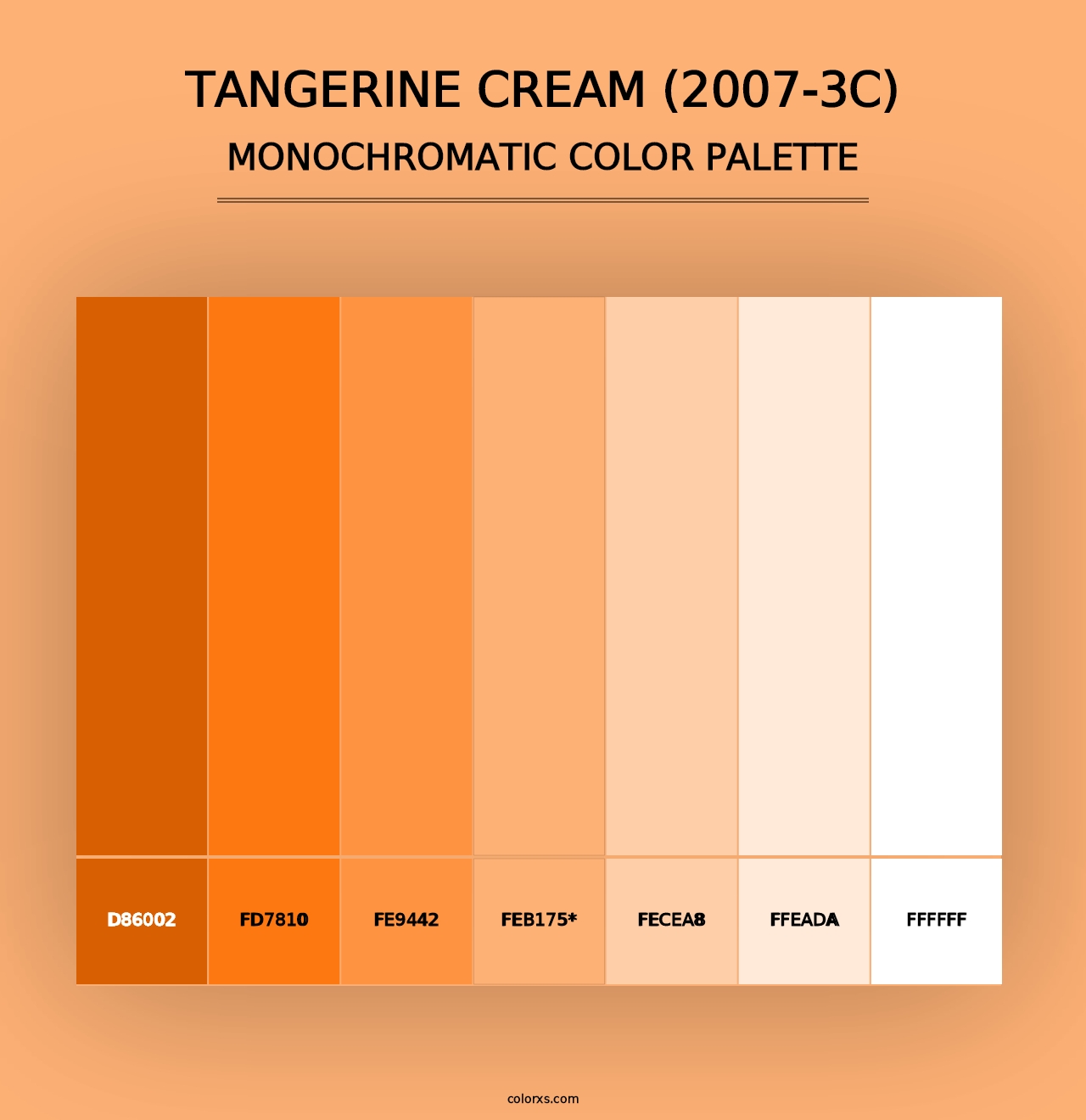 Tangerine Cream (2007-3C) - Monochromatic Color Palette