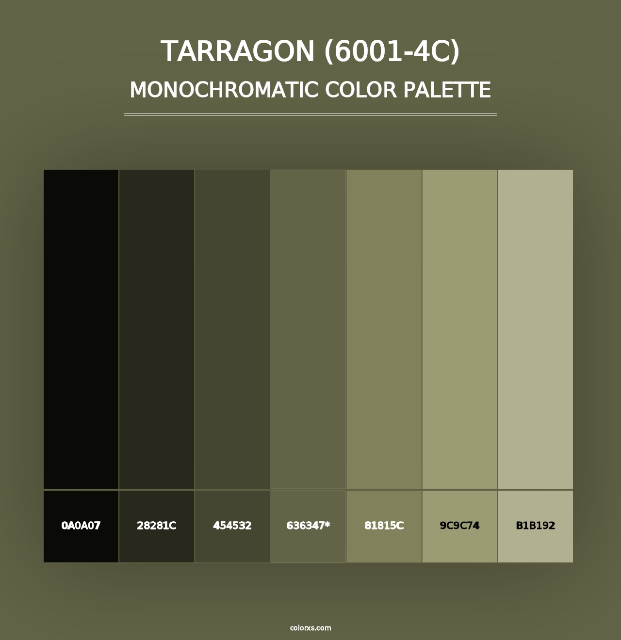 Tarragon (6001-4C) - Monochromatic Color Palette