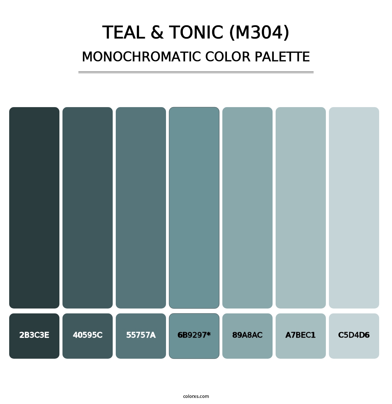 Teal & Tonic (M304) - Monochromatic Color Palette