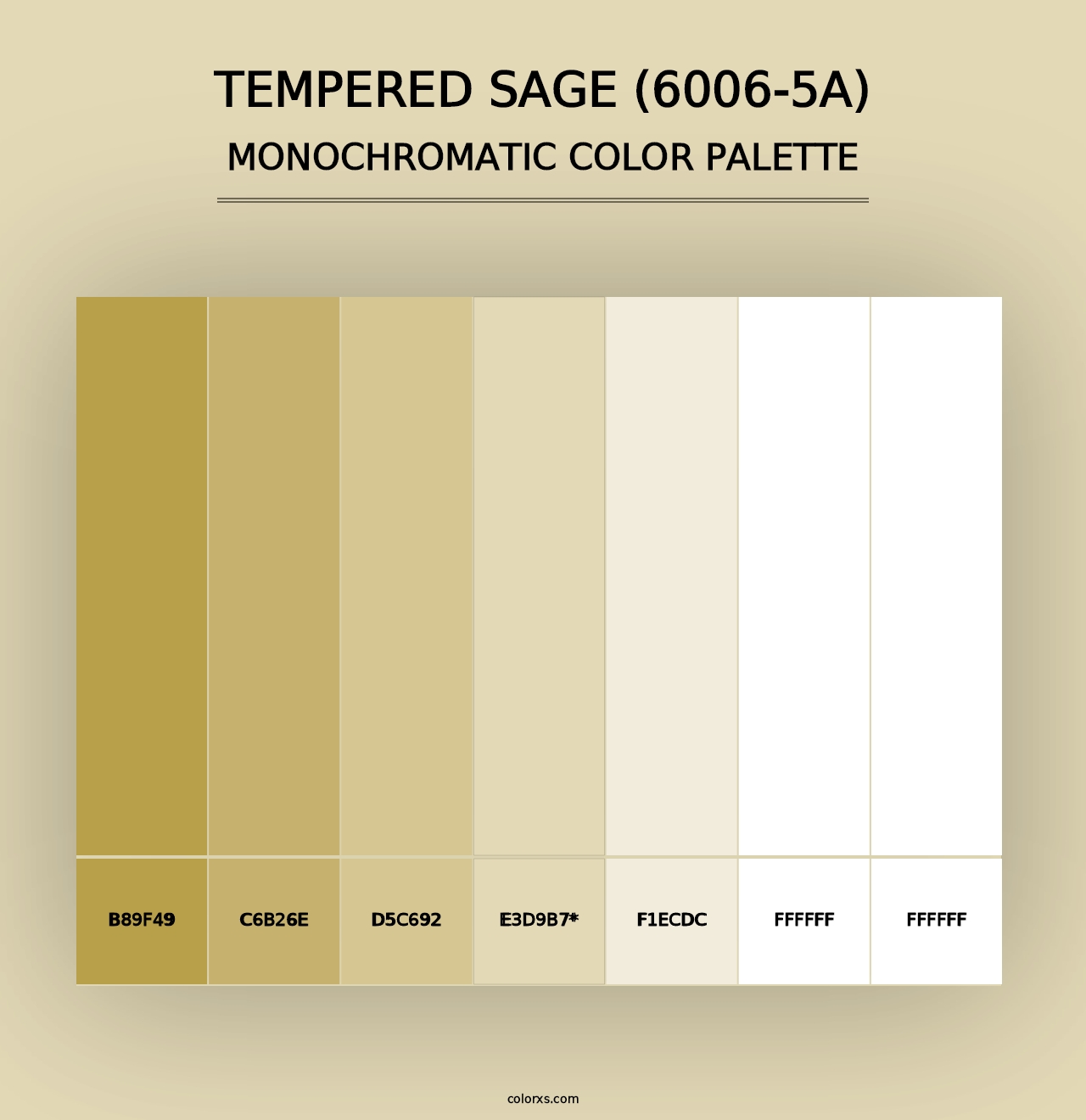 Tempered Sage (6006-5A) - Monochromatic Color Palette